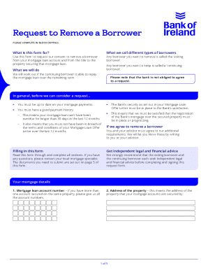 Request to Remove a Borrower
