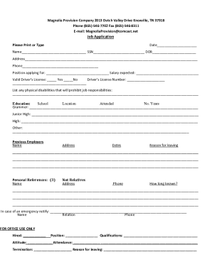 Job Application Form