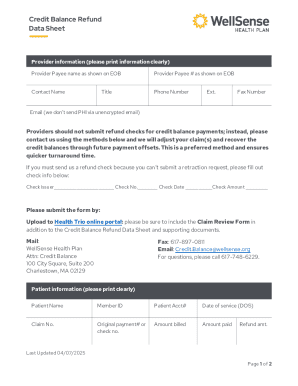 Credit Balance Refund Form