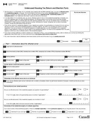 Underused Housing Tax Return and Election Form