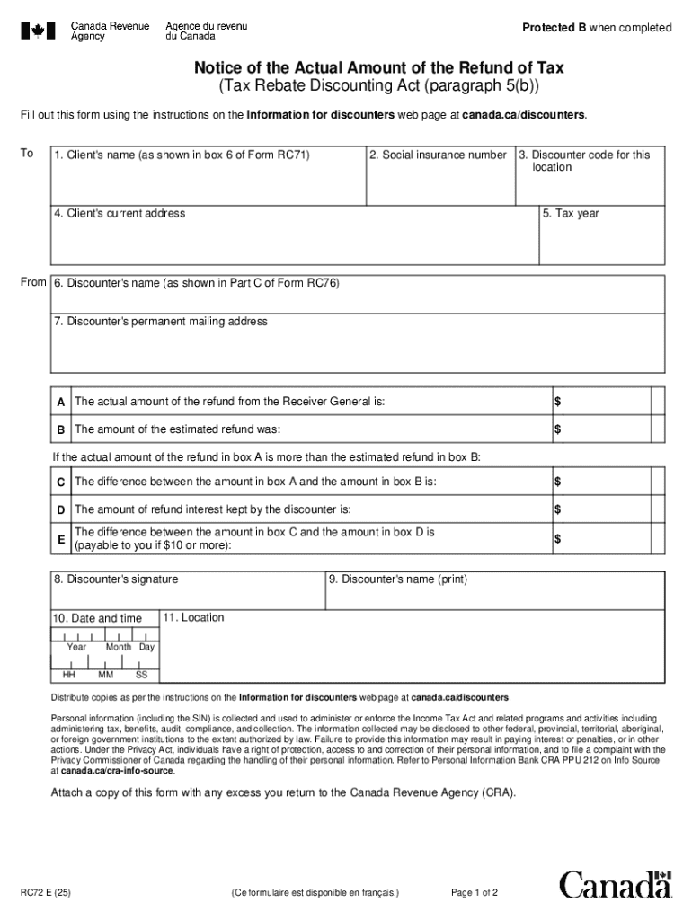 Canada Tax Rebate Discounting Notice Preview on Page 1