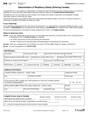 Canada Residency Status Determination Form