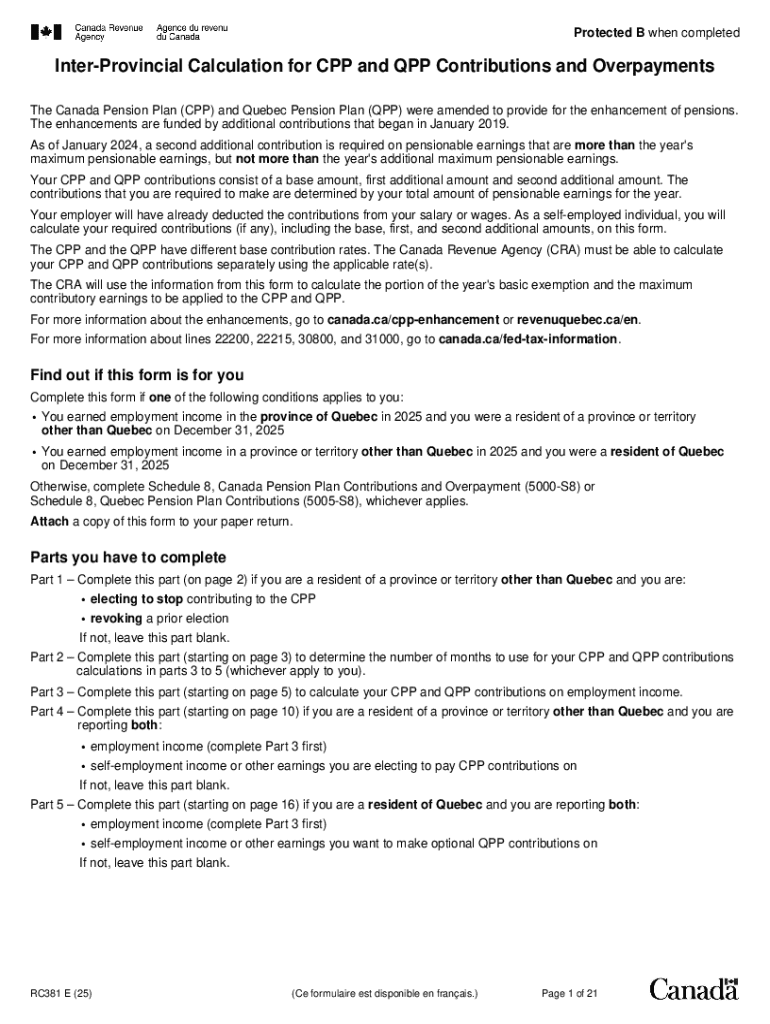 Canada Pension Plan Contributions Form Preview on Page 1