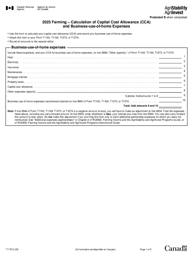 2025 Farming CCA and Business-Use-of-Home Expenses Form Preview on Page 1