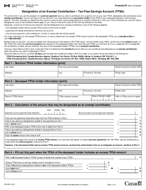 Designation of Exempt Contribution – TFSA