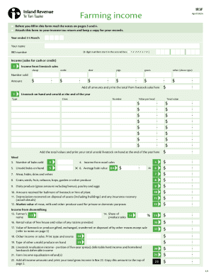 New Zealand Farming Income Tax Form