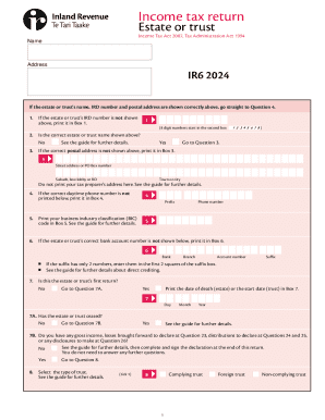 New Zealand Estate or Trust Income Tax Return