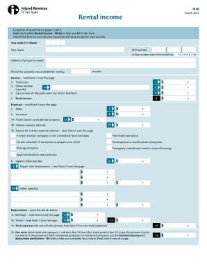 IR3R Rental Income Tax Form