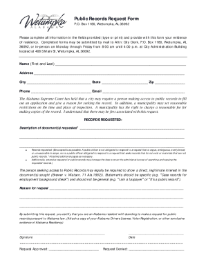 Public Records Request Form