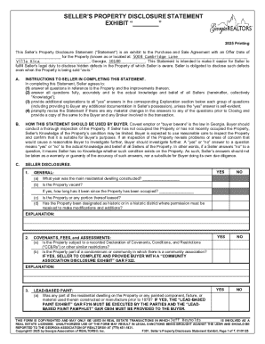 Seller’s Property Disclosure Statement