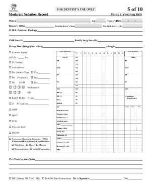 Moderate Sedation Record