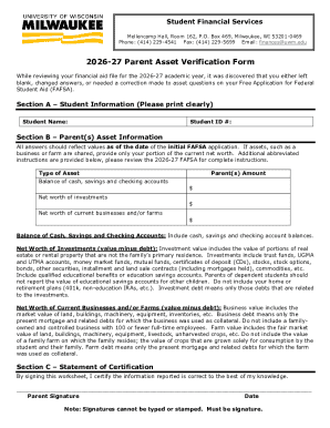 2026-27 Parent Asset Verification Form