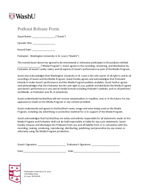 Podcast Release Form