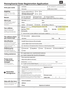 Pennsylvania Voter Registration Application
