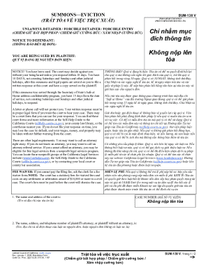 Eviction Summons SUM-130 V