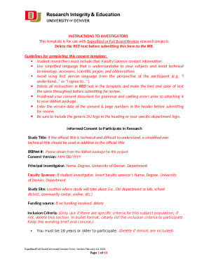 Informed Consent Form for Research