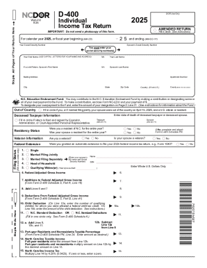 North Carolina Individual Income Tax Return