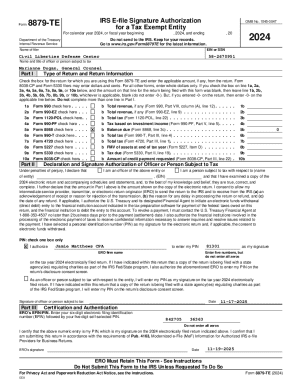 IRS Form 8879-TE Signature Authorization
