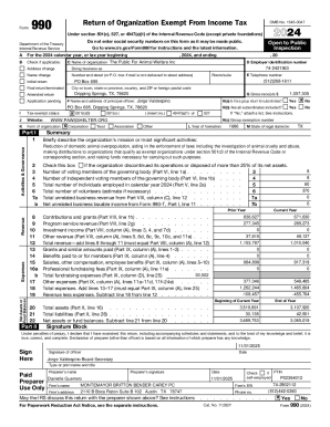 Form 990 Tax Exemption Application