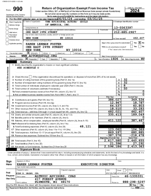 Form 990 2024 Tax Return