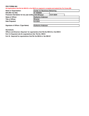Pro Forma 990 for Nonprofits