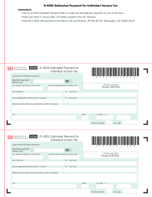 D-40ES Estimated Payment for Individual Income Tax