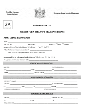 Delaware Insurance License Application