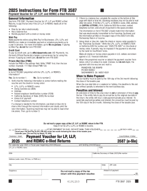 Form FTB 3587 Payment Voucher