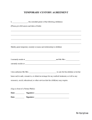 Temporary Custody Agreement