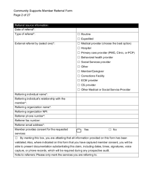 Community Supports Member Referral Form