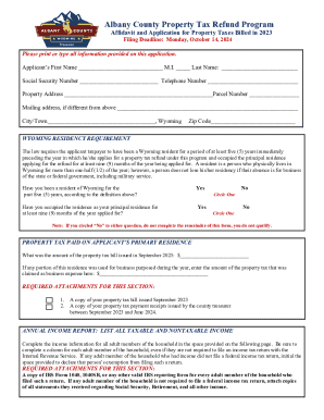 Albany County Property Tax Refund Application