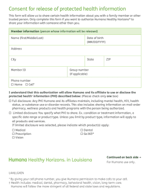 Consent for Release of Protected Health Information