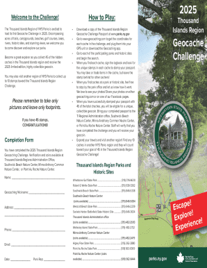 2025 Thousand Islands Geocache Challenge Passport