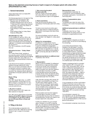 Statement Concerning Licences of Right for European Patent with Unitary Effect