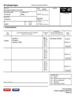 California Form 497 Contribution Report