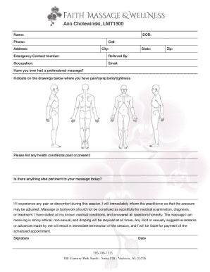 Massage Client Intake Form