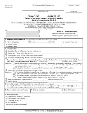 Massachusetts State Tax Form 2