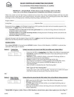 Seller Controlled Marketing Disclosure