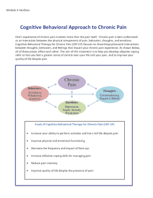Cognitive Behavioral Therapy for Chronic Pain