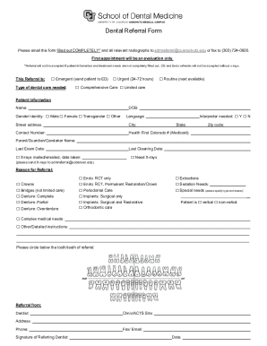 Dental Referral Form