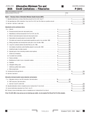 California Schedule P (541) 2025