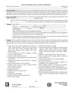 Exclusive Right to Sell Listing Agreement