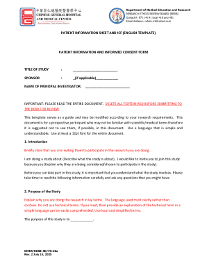 Patient Information and Informed Consent Form Template - Blank Fillable ...