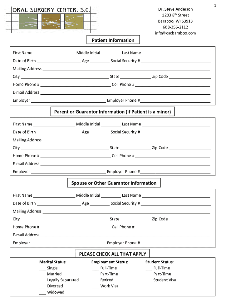 Patient Information and HIPAA Consent Form - Blank Fillable Template ...