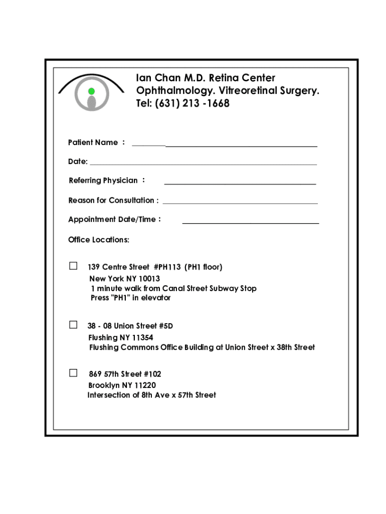 Patient Referral Form - Blank Fillable Template | Fill Out, Print ...