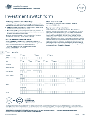 ADF Super Investment Switch Form - Blank Fillable Template | Fill Out ...