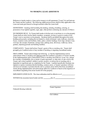 No Smoking Lease Addendum