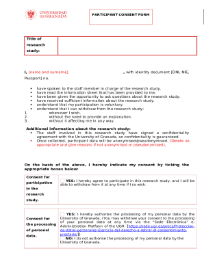 Research Participant Consent Form