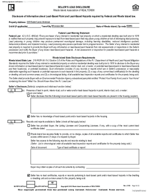 Rhode Island Lead Disclosure Form