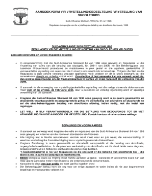 School Fee Exemption Application